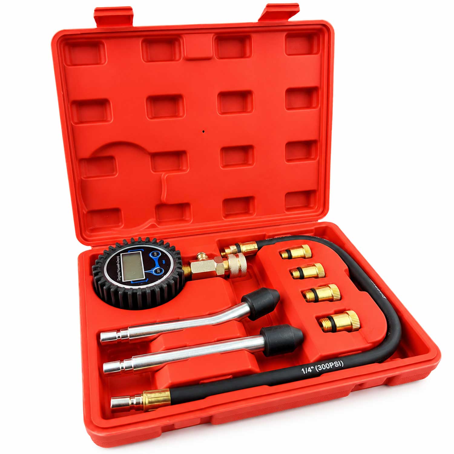 Compresmetru benzina cu manometru digital 8 piese GEBO TOOLS