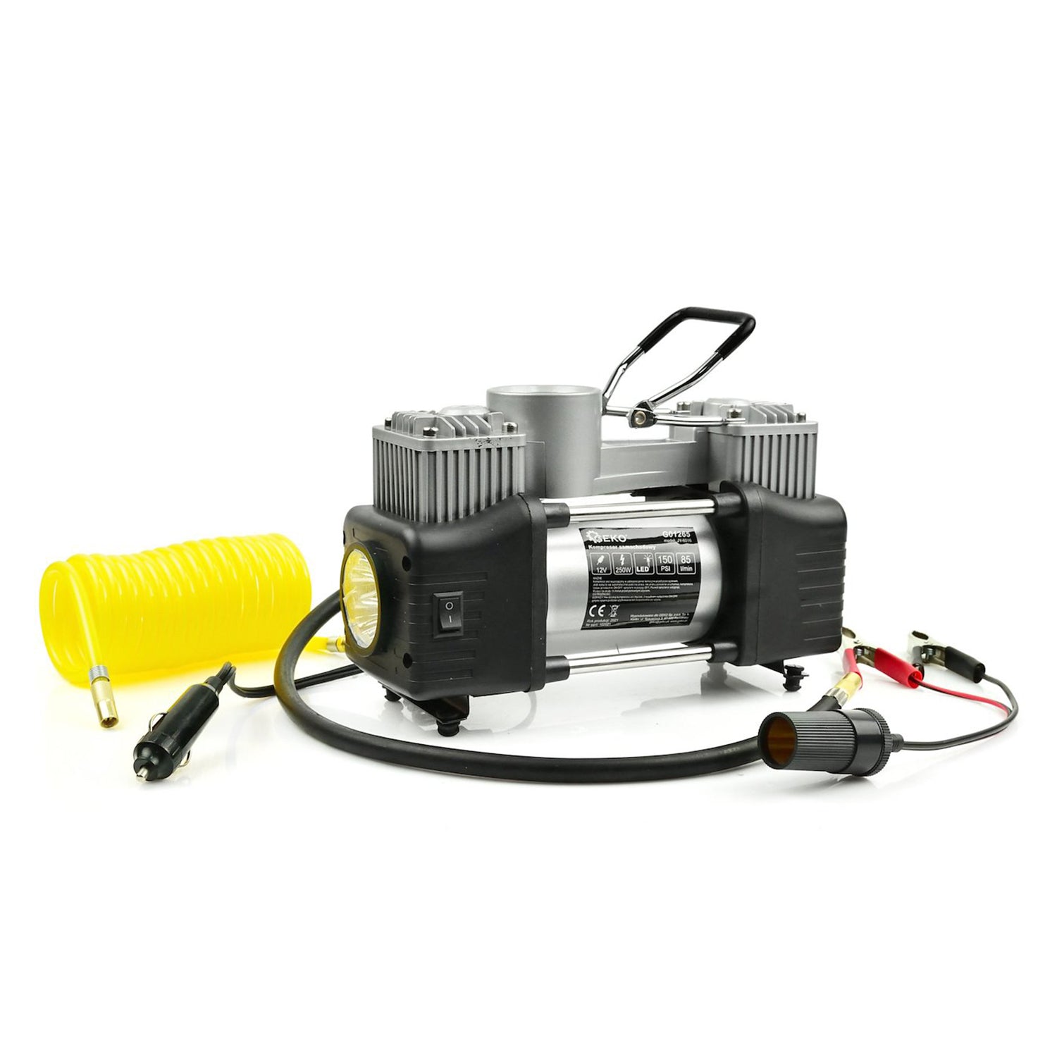 Compresor auto 12V 250W cu lanterna, GEKO