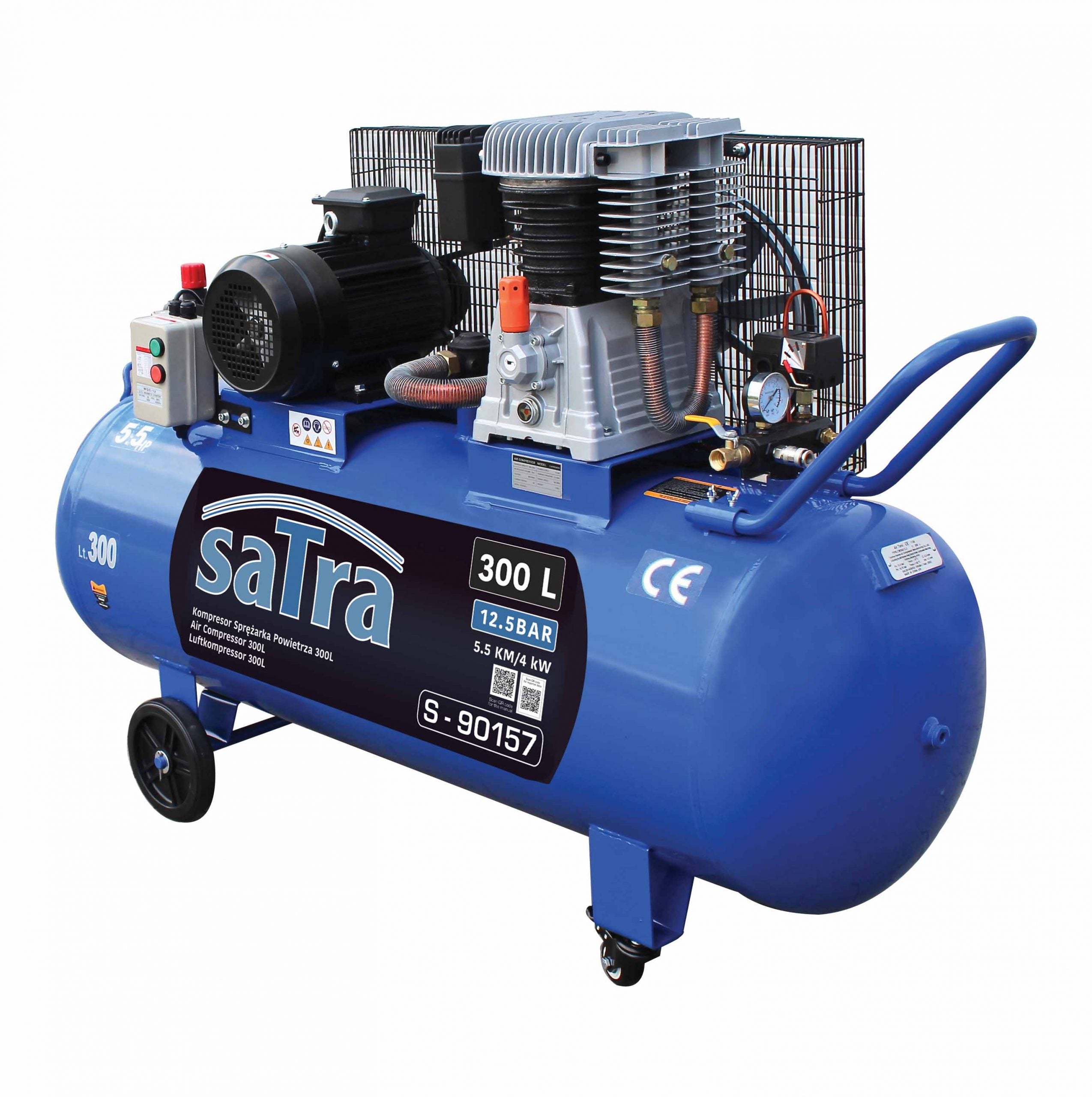 Compresor de aer 300L 4KW 5.5cp 12.5 bari 380V techman SATRA