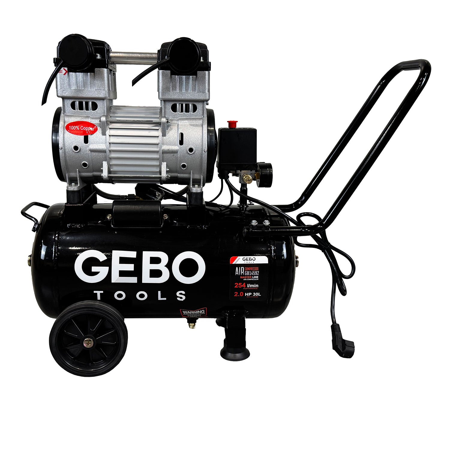 Compresor silentios fara ulei 30l GEBO TOOLS