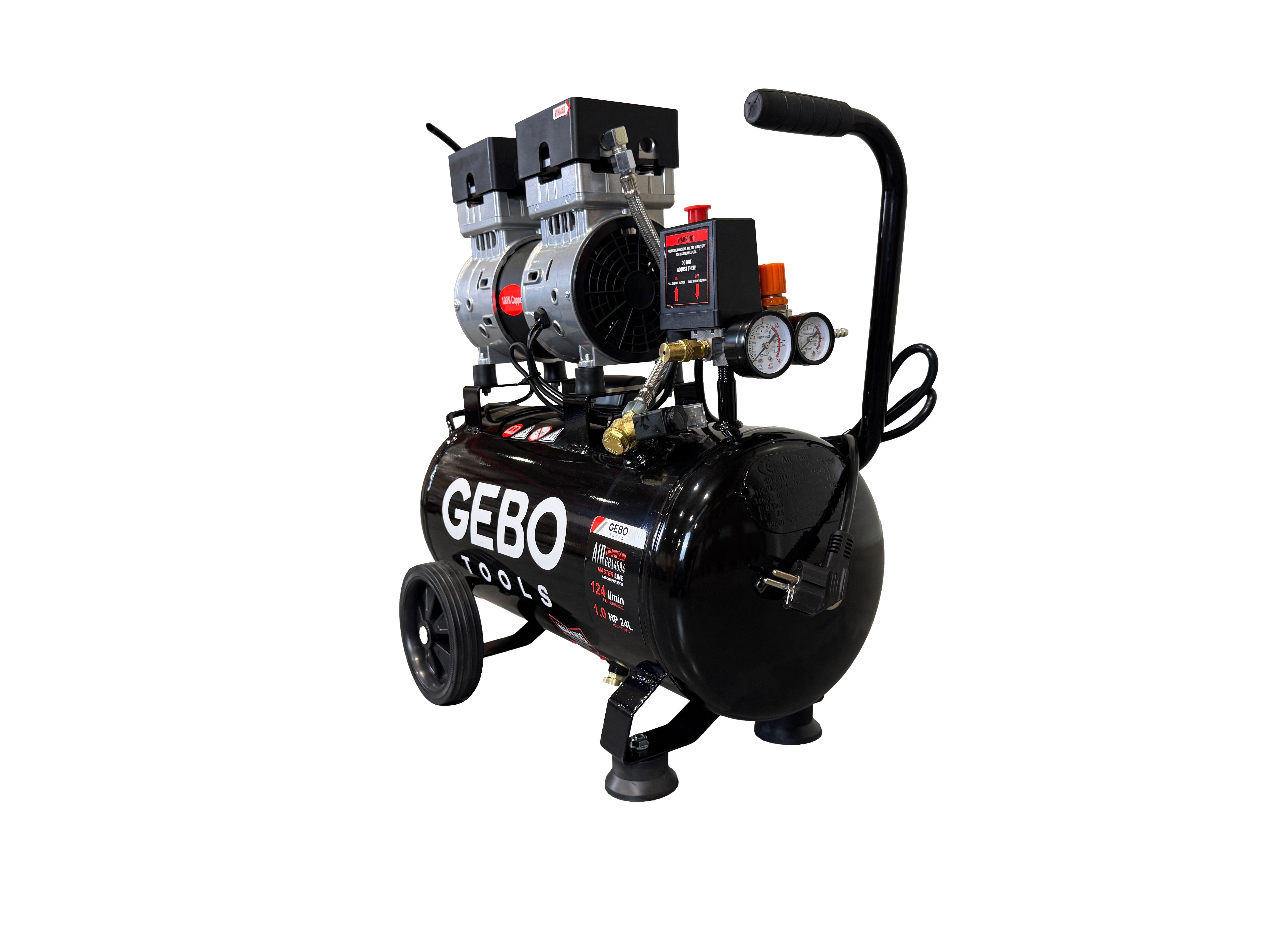 Compresor silentios fara zgomot fara ulei 24L GEBO TOOLS