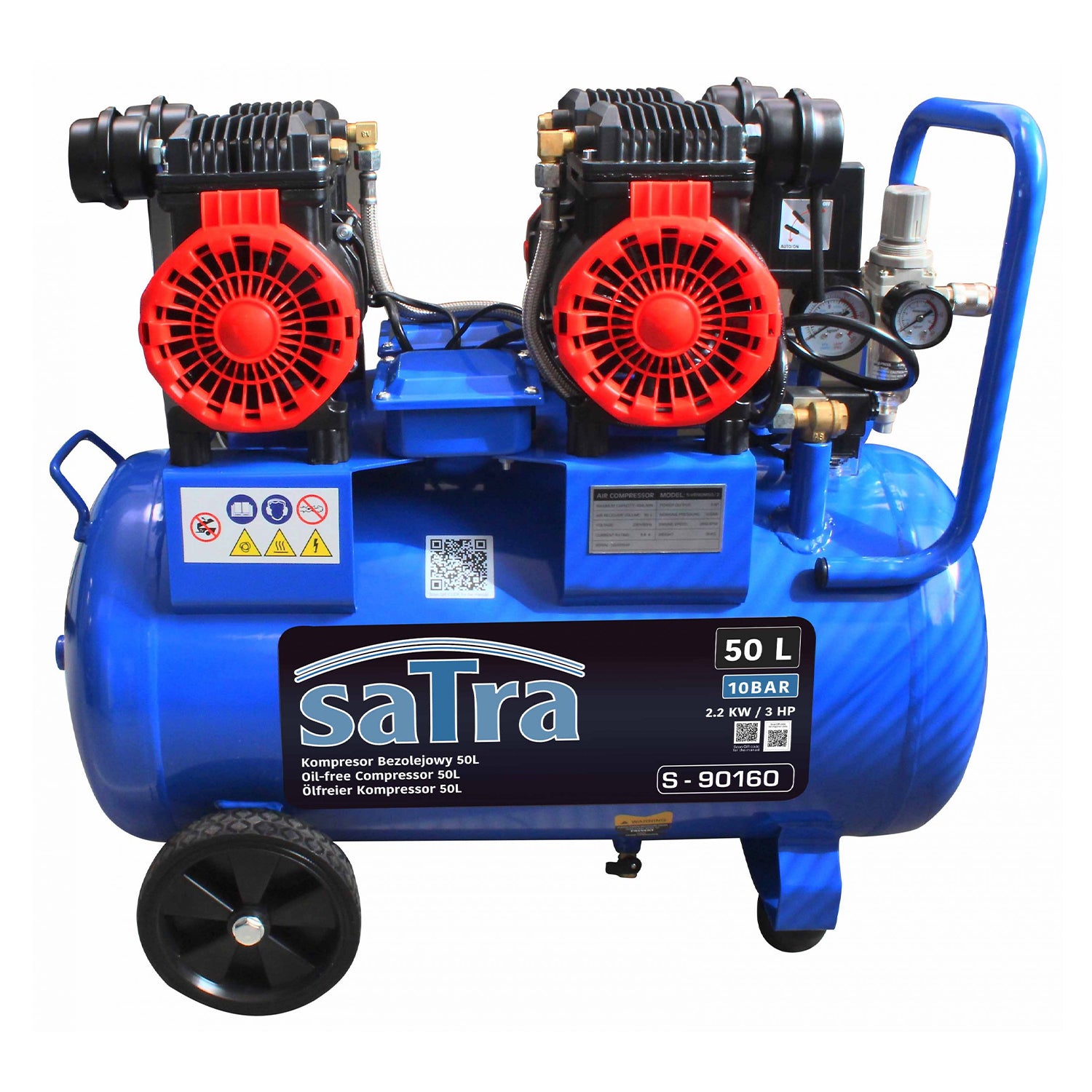 Compresor silentios zgomot redus fara ulei 50l 2200W SATRA