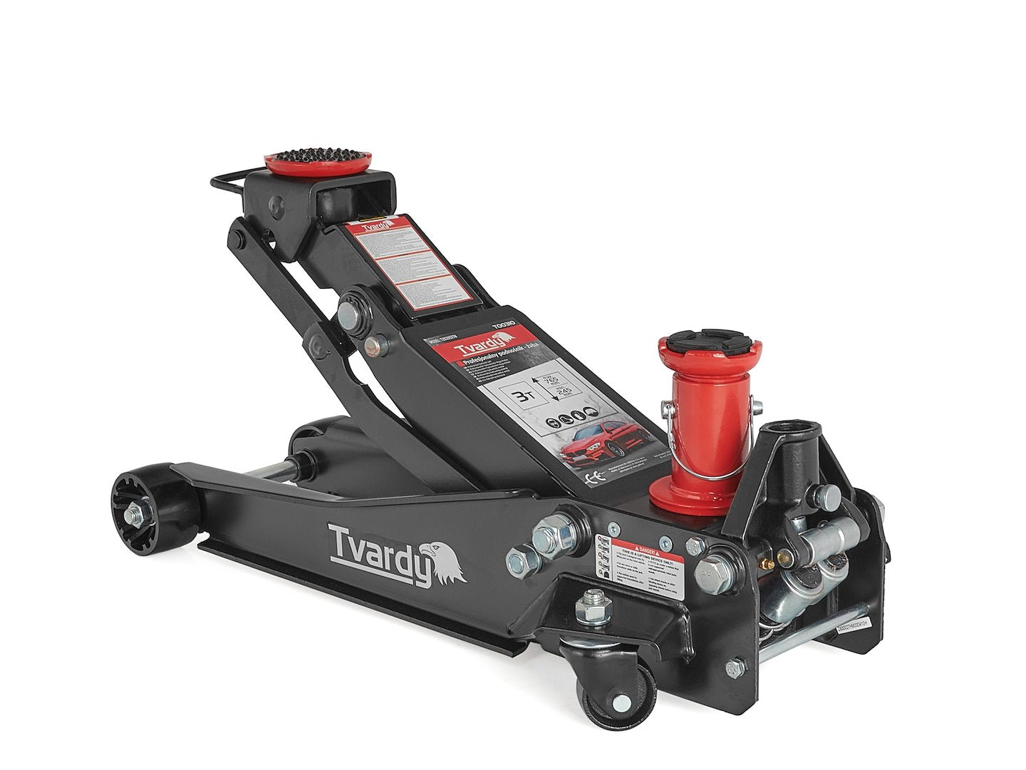 Cric hidraulic cu dublu cilindru tip crocodil cu talie joasa si inaltator 2/3T 98-760mm
