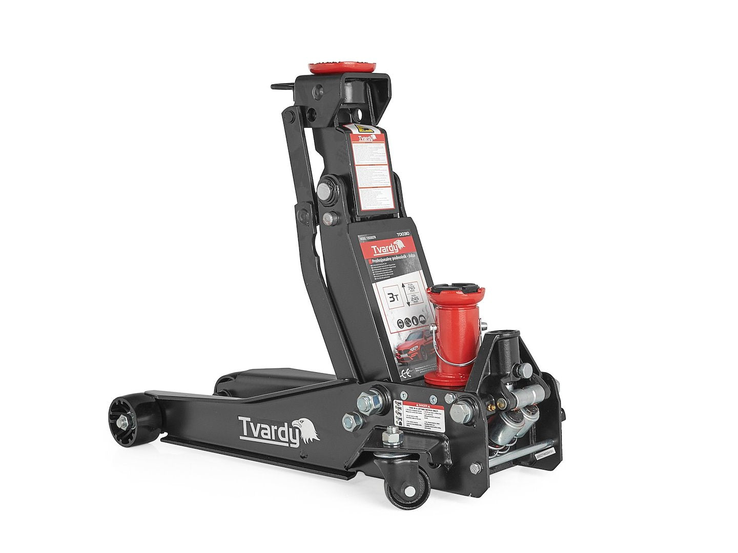 Cric hidraulic cu dublu cilindru tip crocodil cu talie joasa si inaltator 2/3T 98-760mm