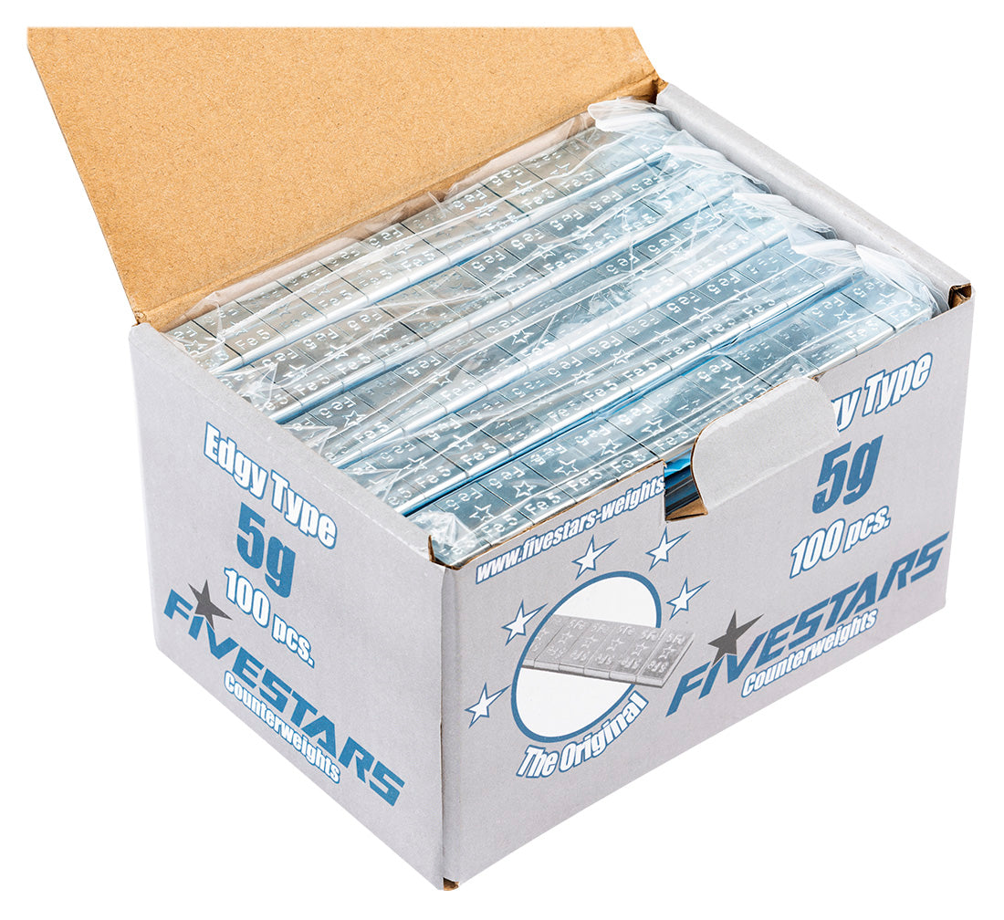 Cutie contragreutati autoadezive 5g EDGY FIVESTARS – zincate, otel, 100 fasii / 6kg pentru echilibrare roti