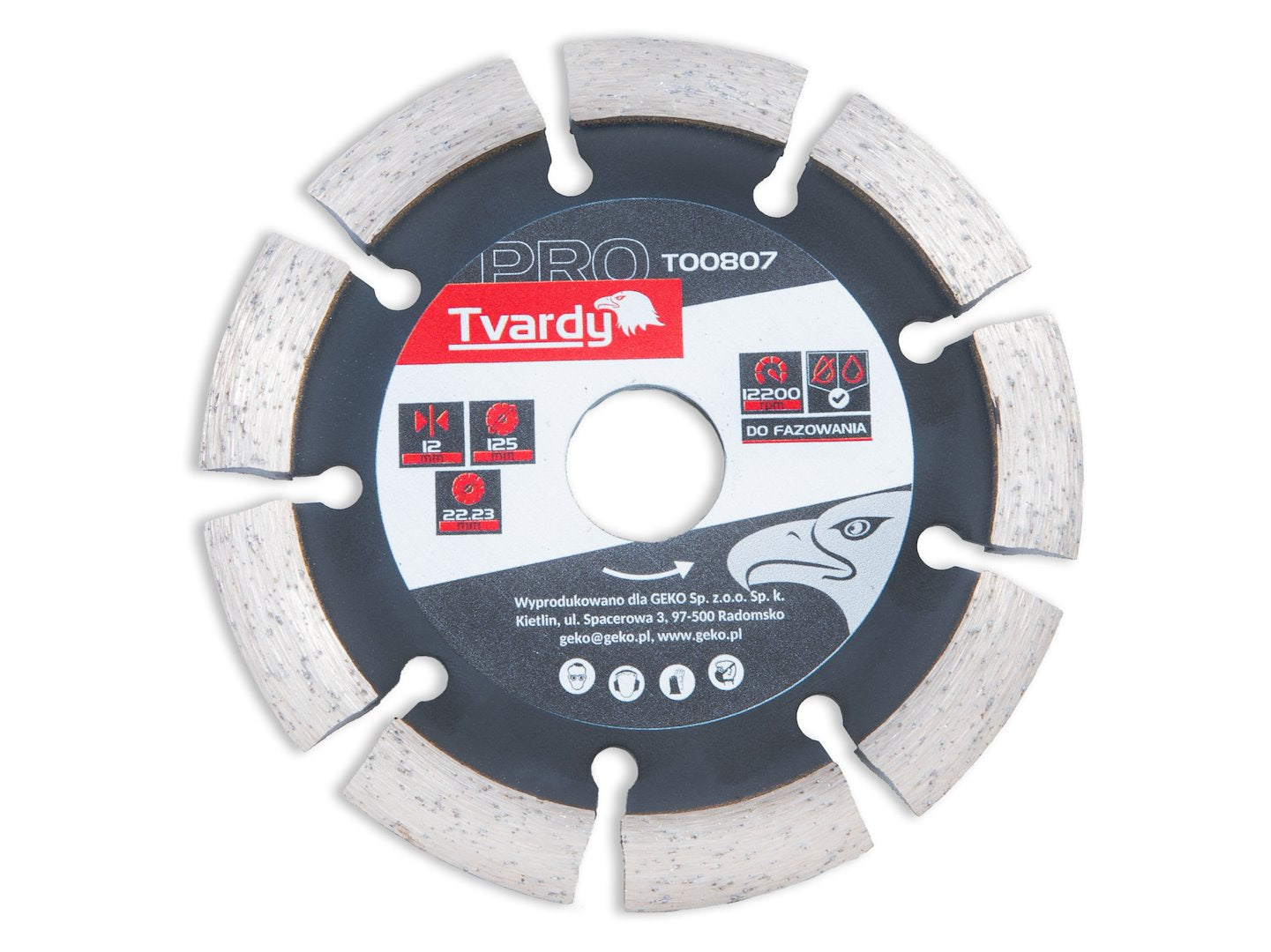 Disc diamantat segmentat 125x12x22.23mm TVARDY