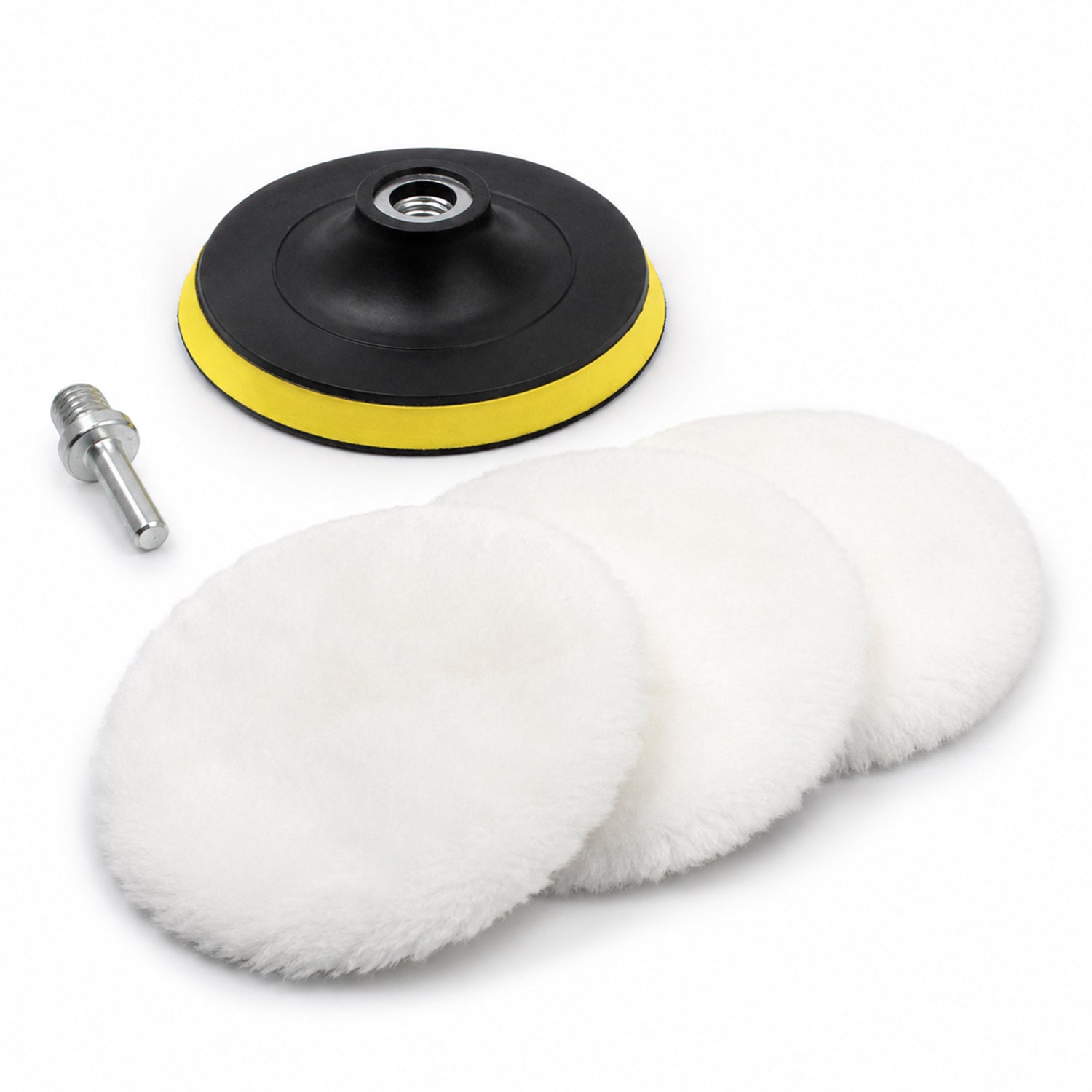 Disc pad cu set bureti lana polish auto 125mm m14 SATRA