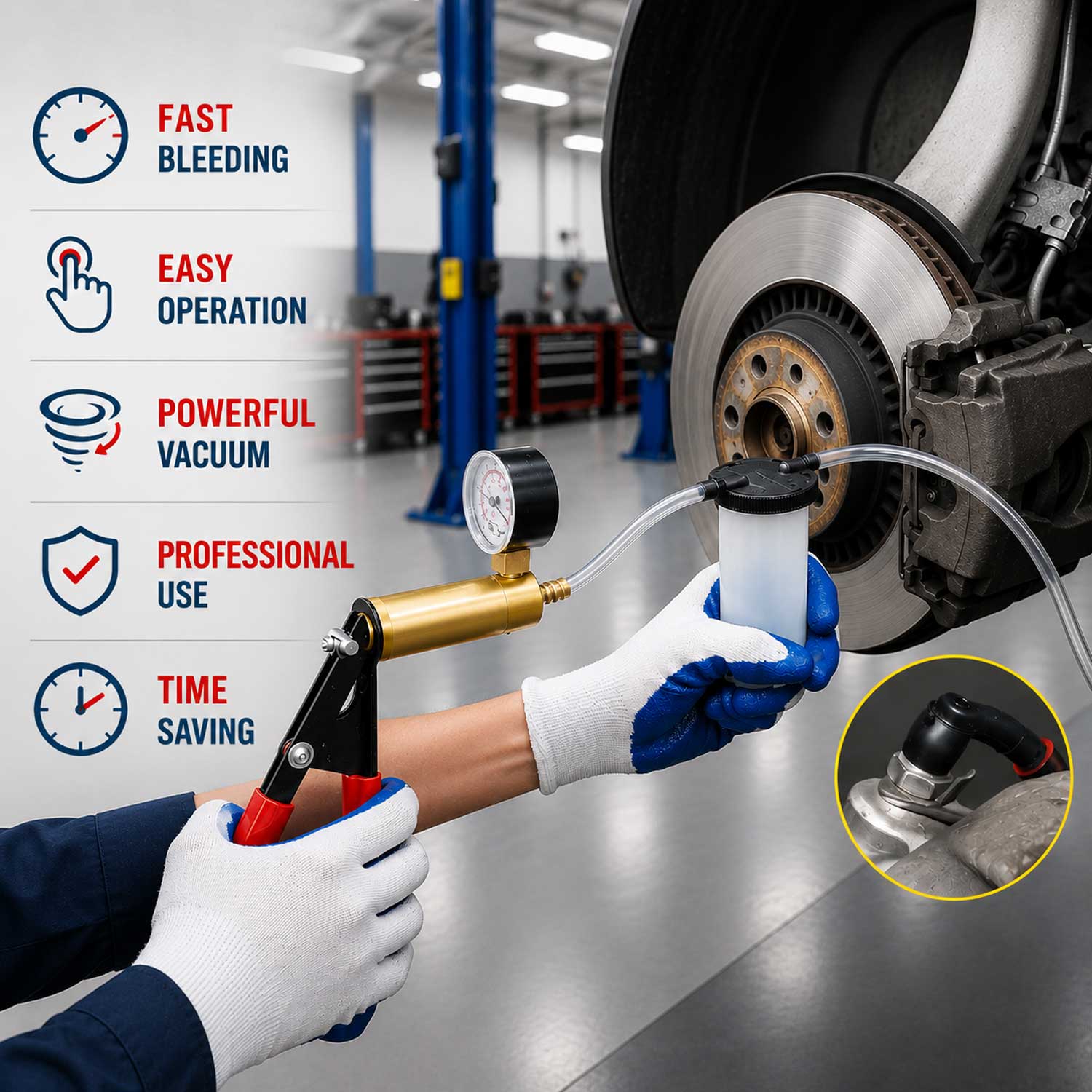 Dispozitiv aerisit lichid de frana cu vacuum GEBO TOOLS