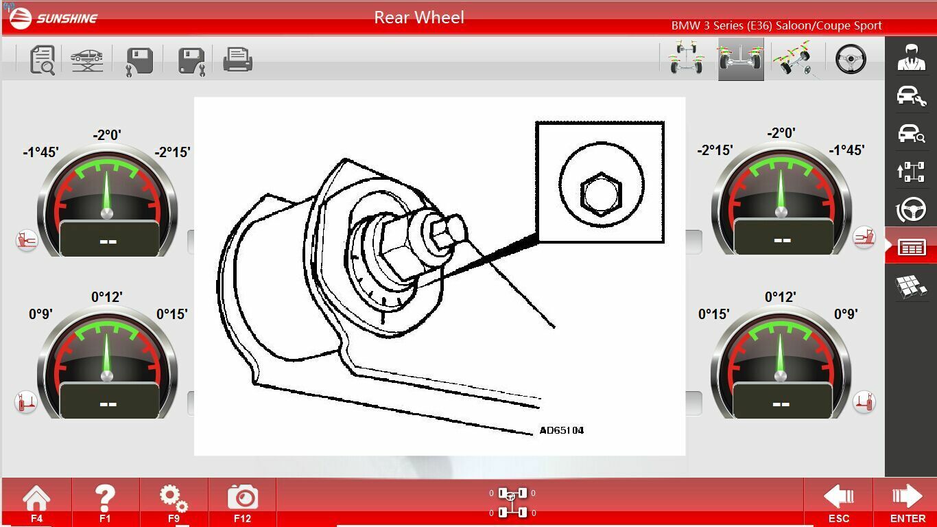 APARAT GEOMETRIE ROTI AUTO 3D