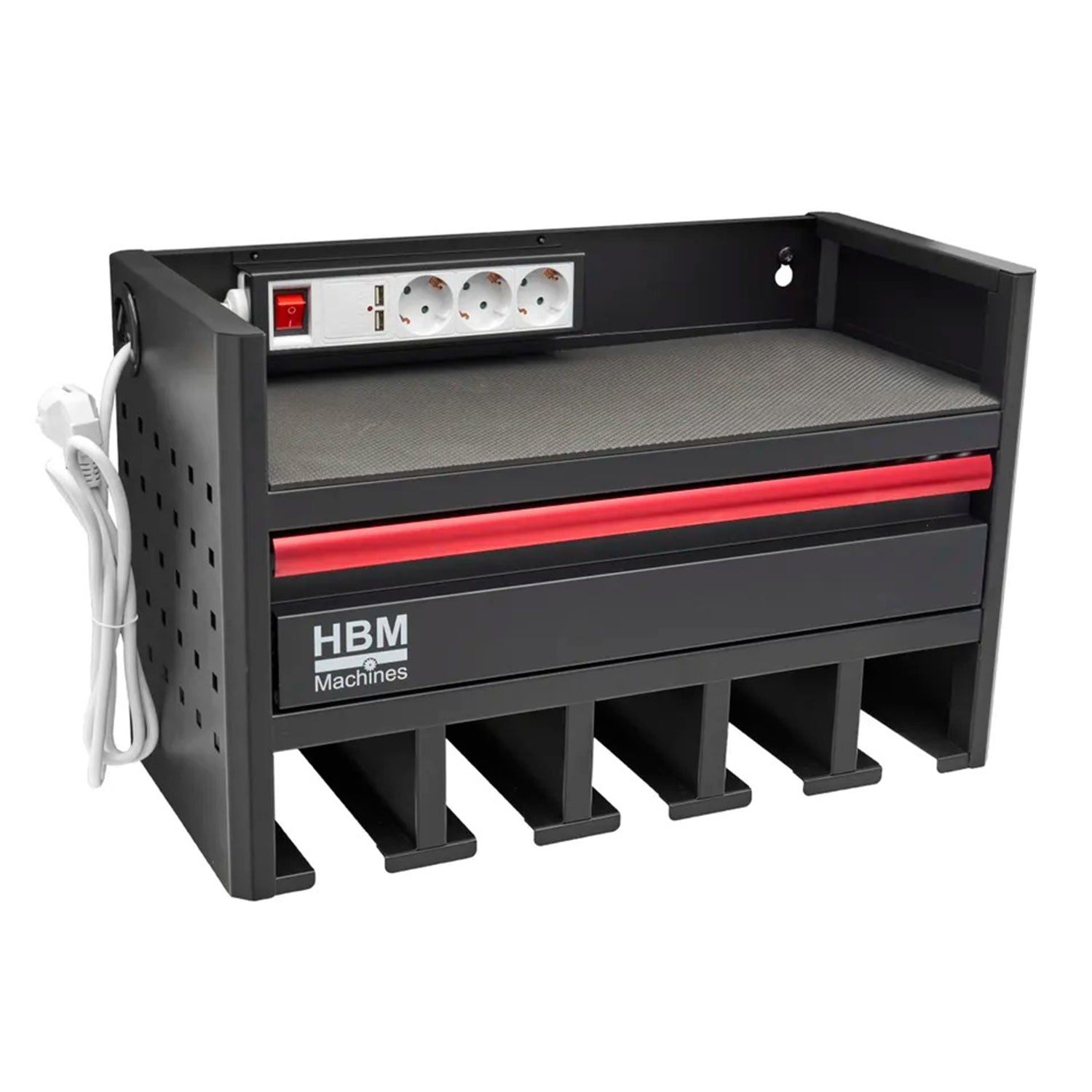 Dulap suspendat organizator de perete pentru scule electrice si pneumatice, 1 sertar, priza 220V