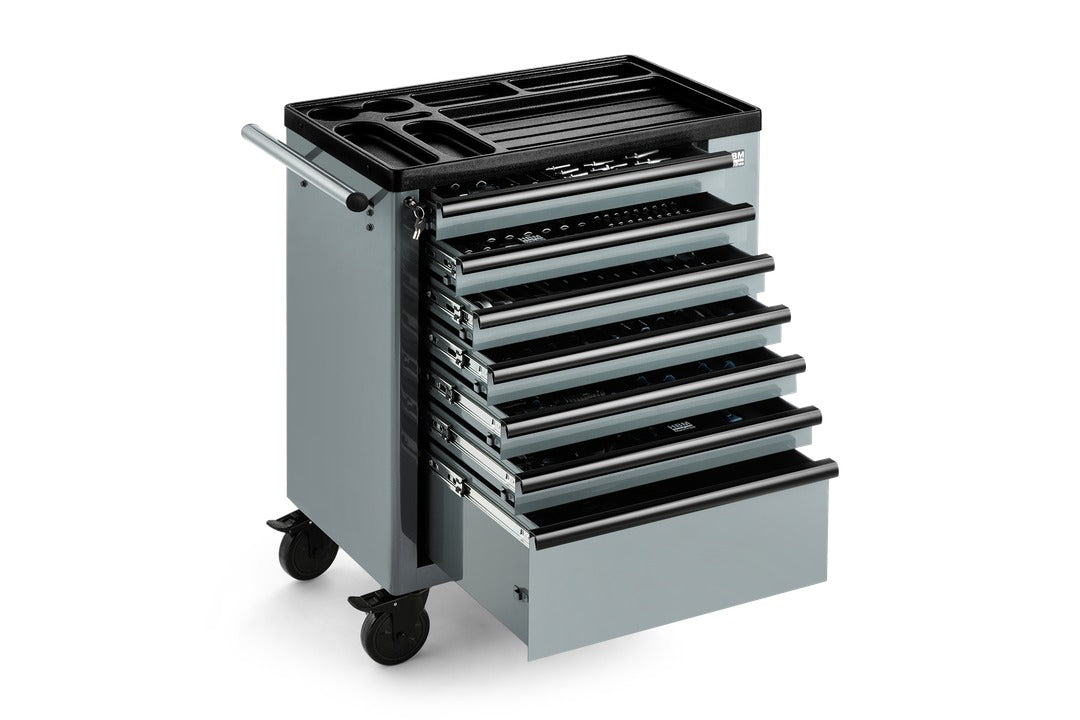 Dulap scule profesional HBM cu 7 sertare, 262 piese, 7 module carbon – premium, OLANDA
