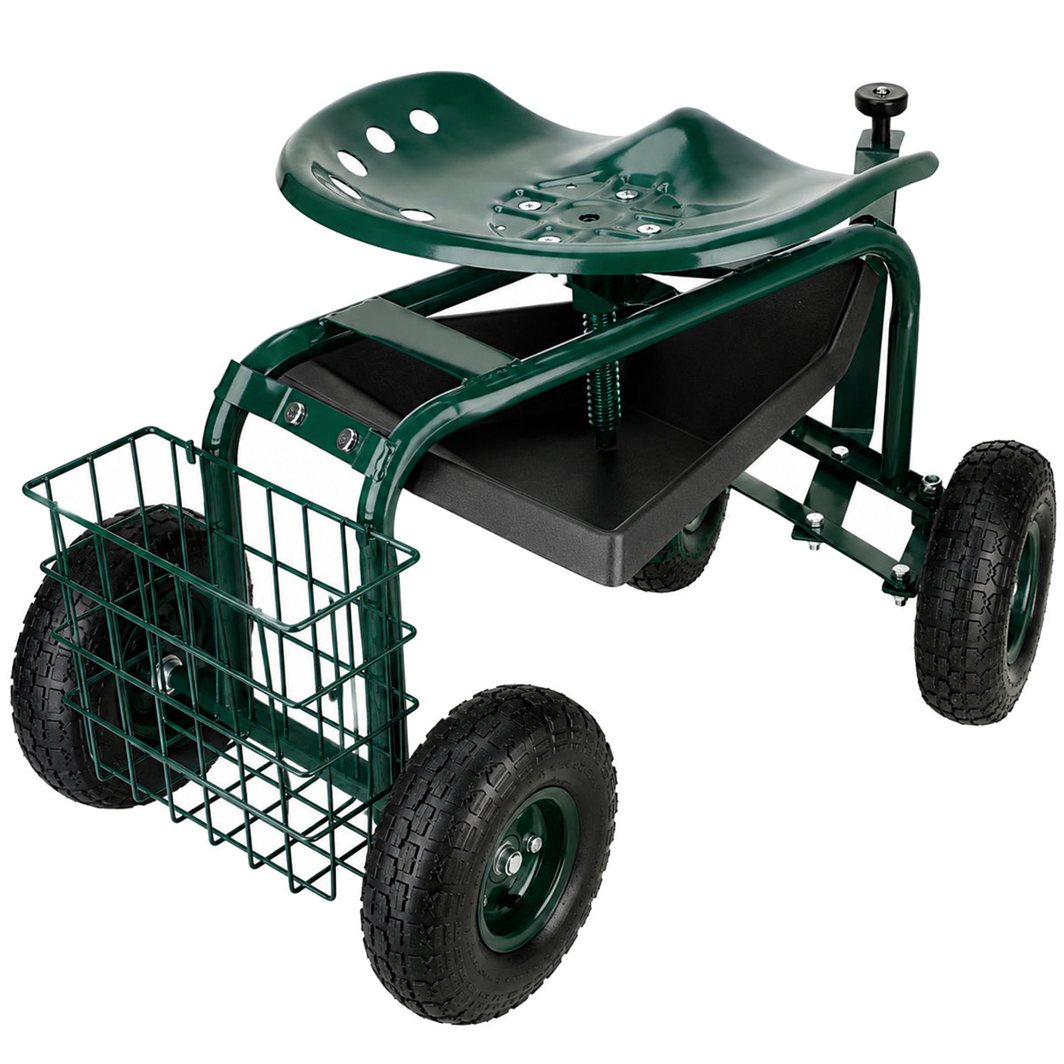 Carucior de gradina cu scaun rotativ 360°