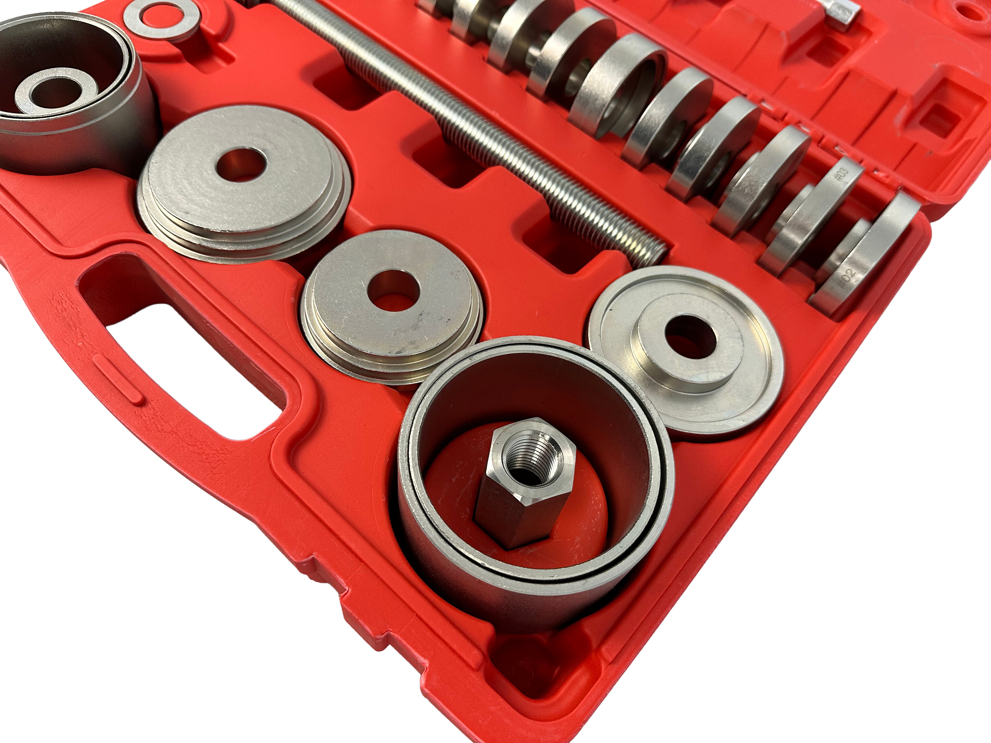 Extractor presa pentru bucse rulmenti de butuci de roti fuzeta, adaptoare 50-102mm 34 piese GEBO TOOLS