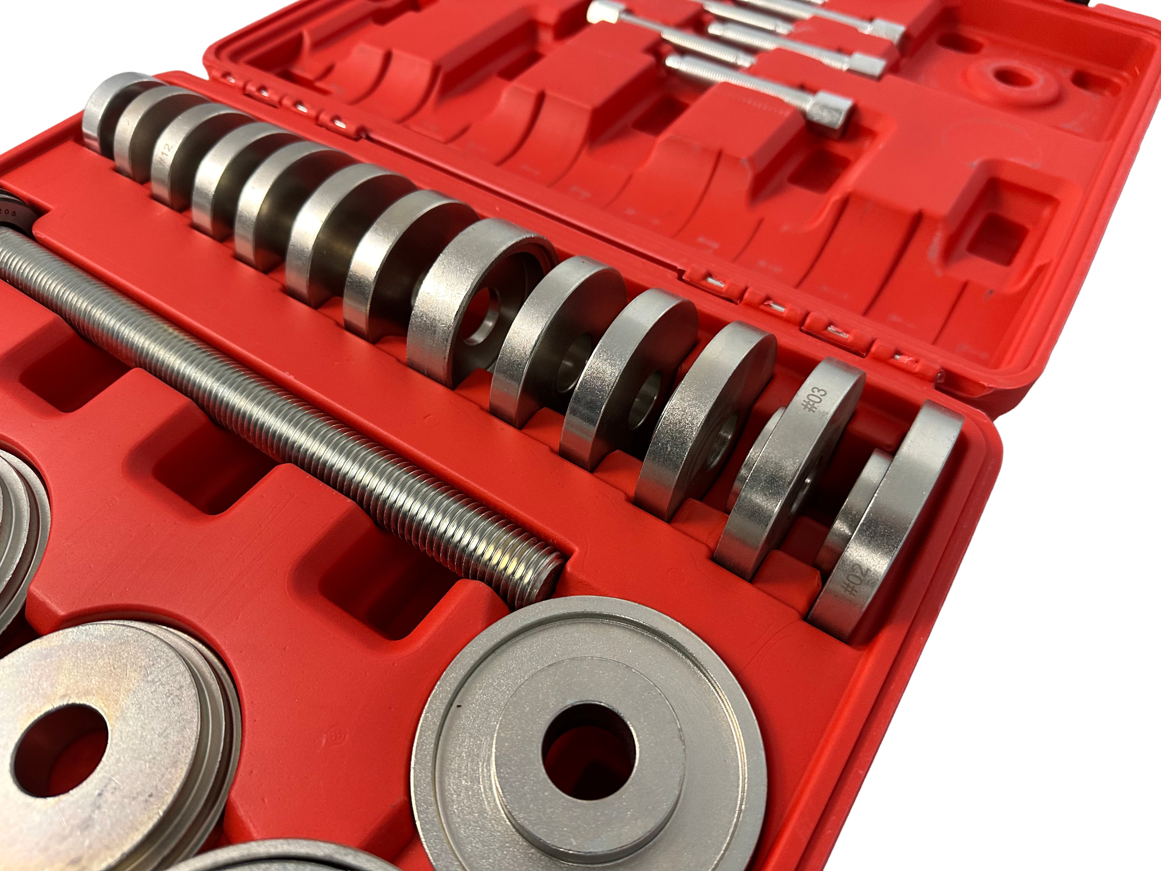 Extractor presa pentru bucse rulmenti de butuci de roti fuzeta, adaptoare 50-102mm 34 piese GEBO TOOLS