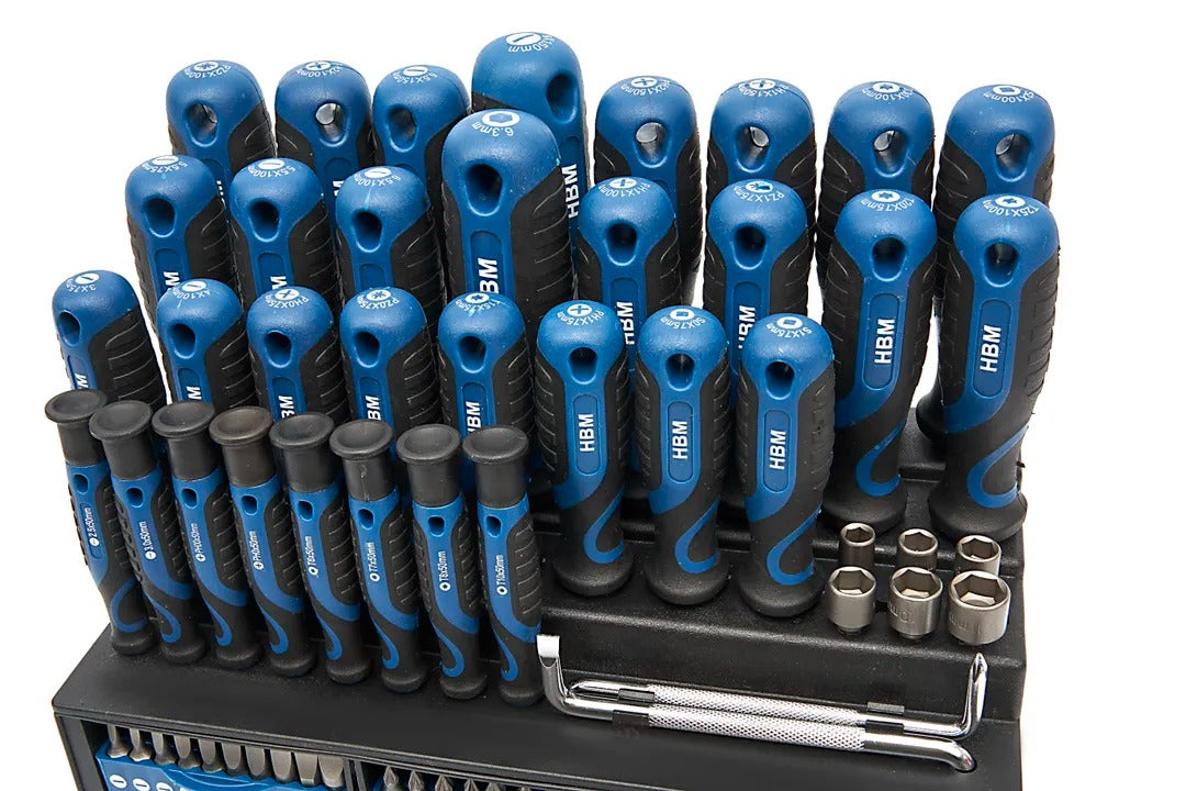 SET 100 PIESE: SURUBELNITE, BITI, CHEI TUBULARE, SUPORT RACK, OTEL CRV, MANER SOFT GRIP, HBM OLANDA