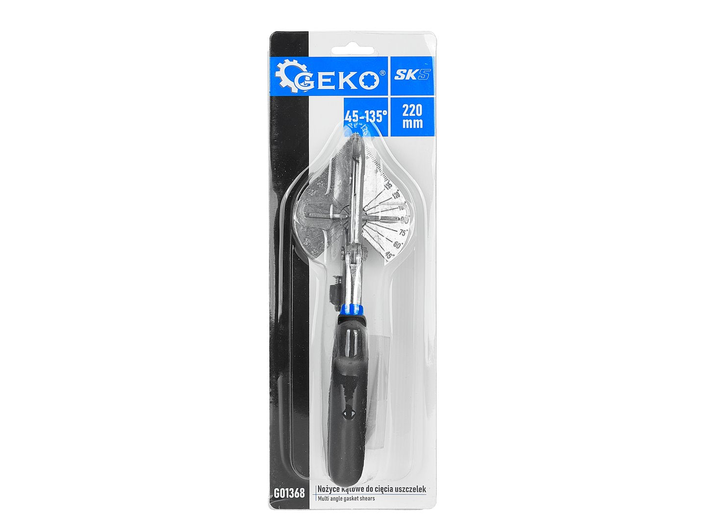 Foarfeca reglabila pentru taiere la unghi 45–135° pentru profile PVC si garnituri - 220mm - GEKO