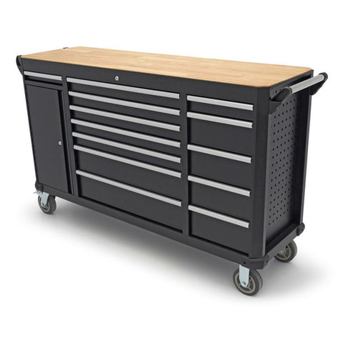BANC DE LUCRU TIP CARUCIOR CU 13 SERTARE SI BLAT DE LEMN 168 CM HBM