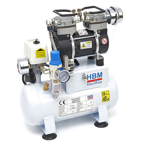 COMPRESOR SILENTIOS ZGOMOT REDUS FARA ULEI AEROGRAF AIRBRUSH 4L 180W HBM MACHINES OLANDA