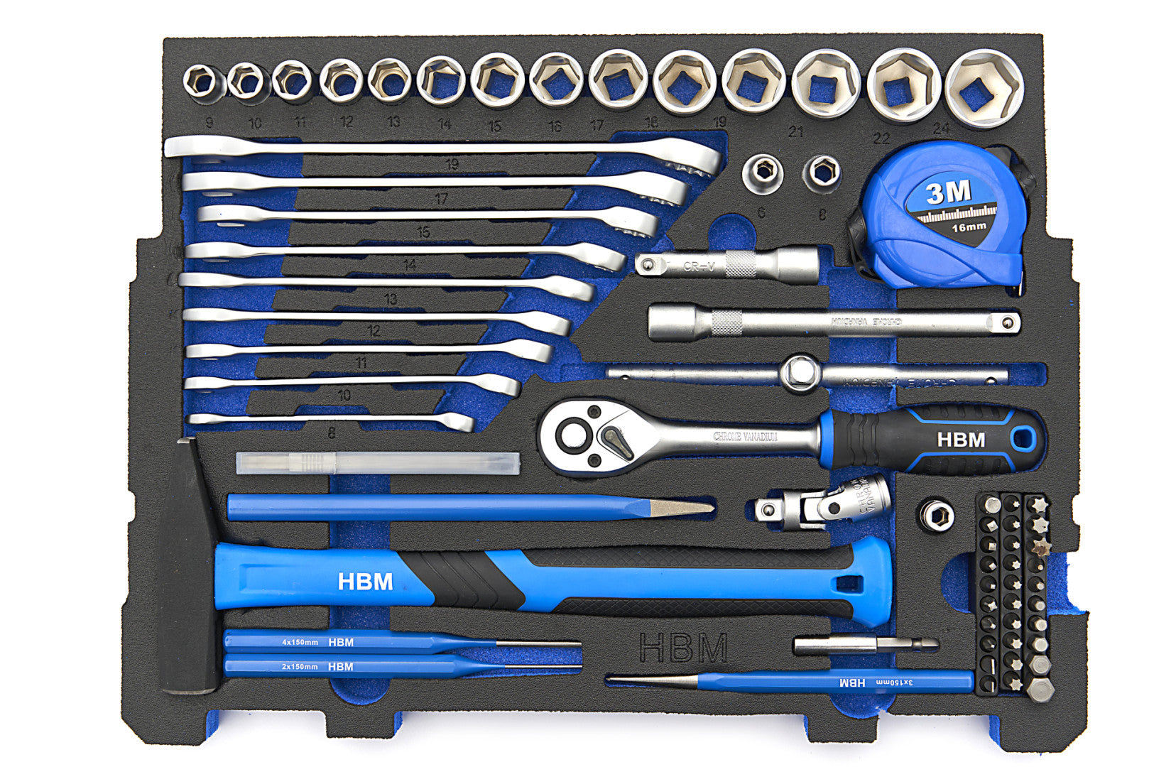 SET CUTII CU SCULE 105 PIESE SI PLATFORMA CU ROTI HBM