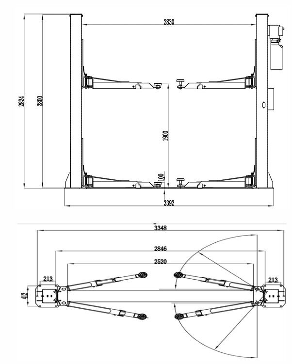 Elevator auto electrohidraulic cu 2 coloane Invento EL S 40E – 4 tone 230V