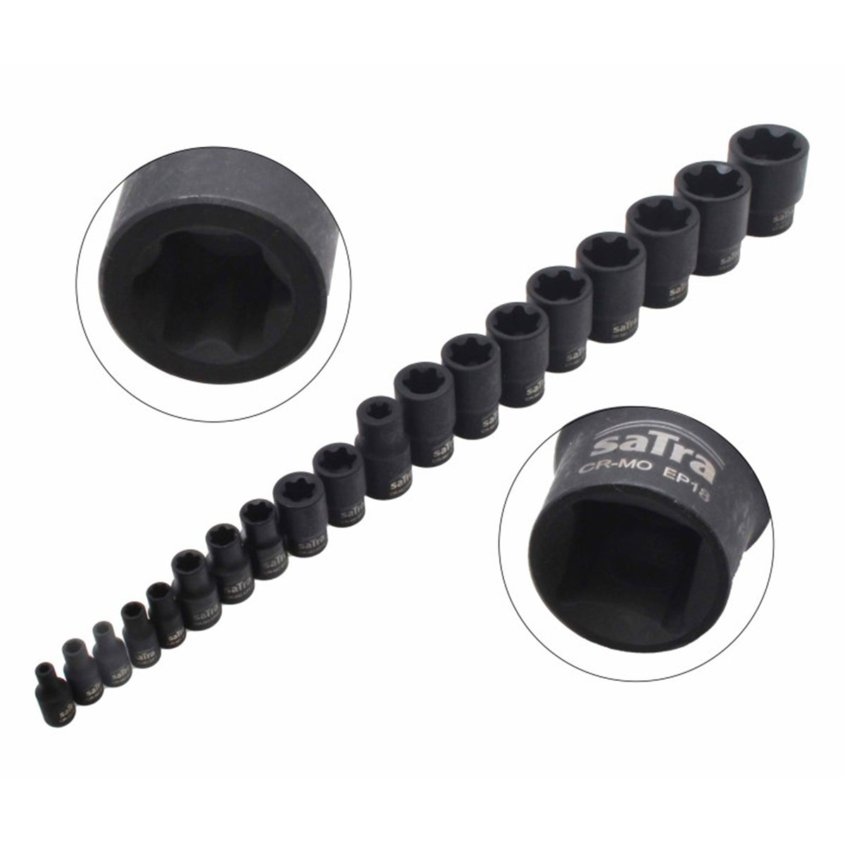 Set chei tubulare de impact ep torx ep4 - ep32 19 piese Satra