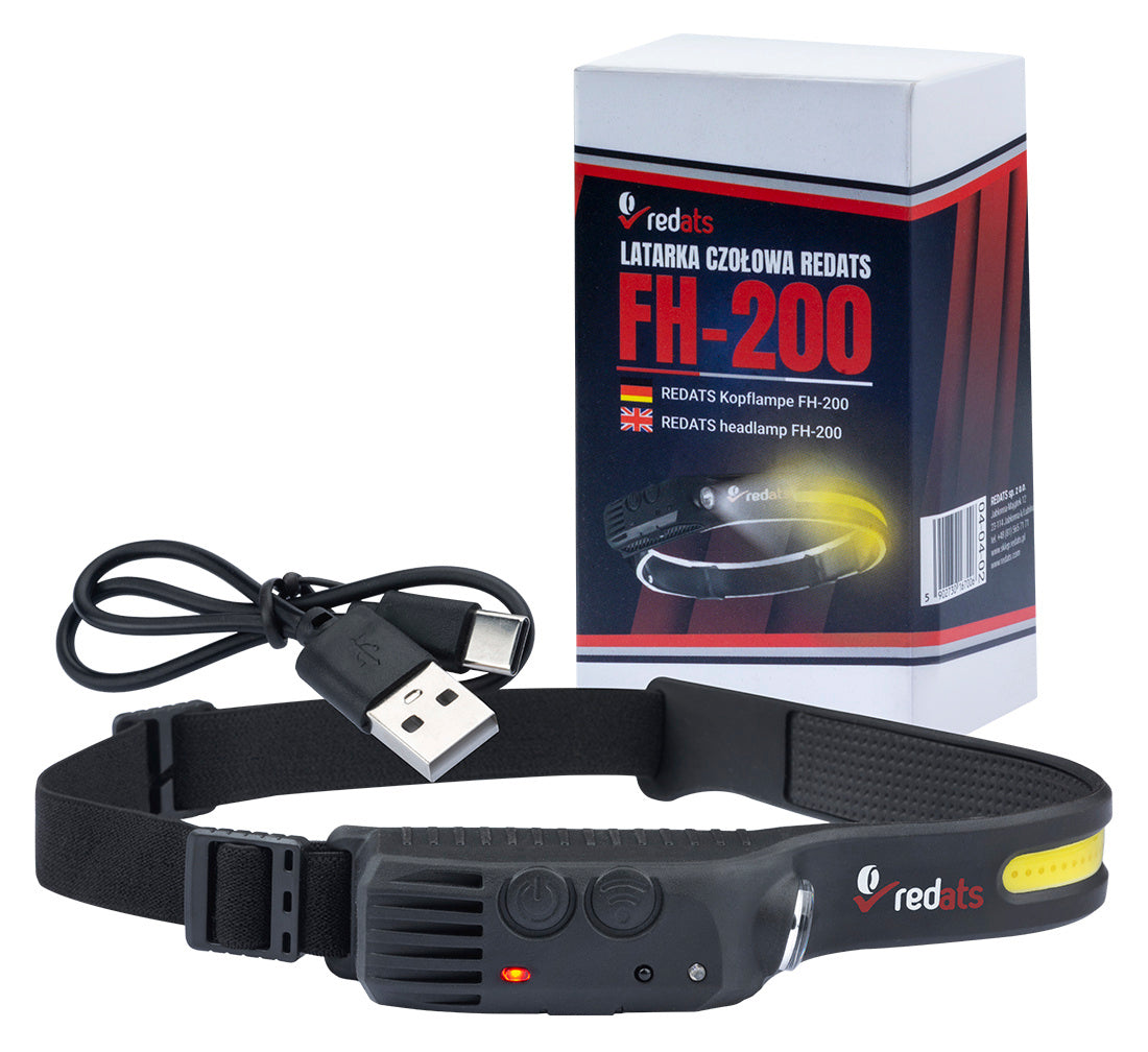 Lanterna LED frontala de cap cu senzor fh-200 cu LED, acumulator reincarcabil 1200mah