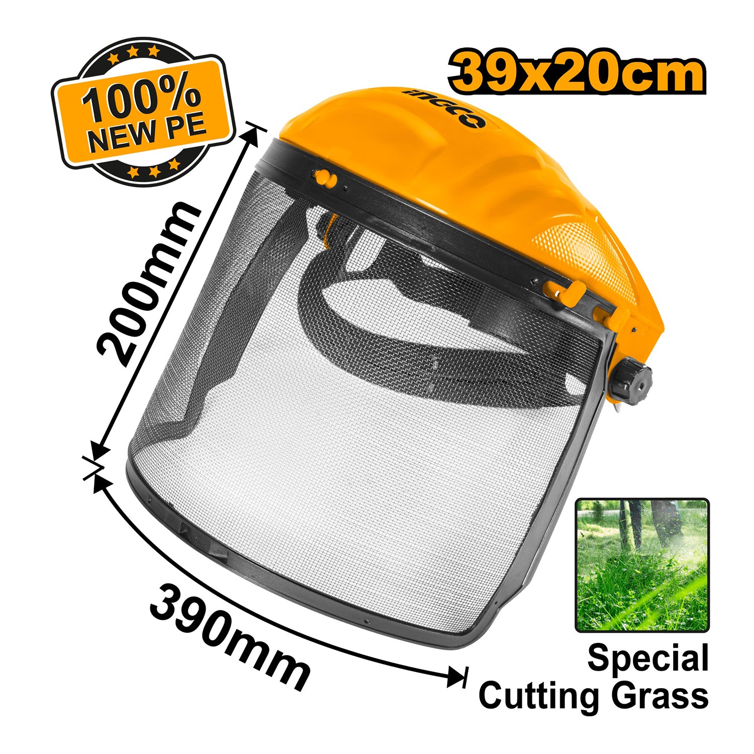 Masca cu viziera plasa 39 x 20 cm INGCO