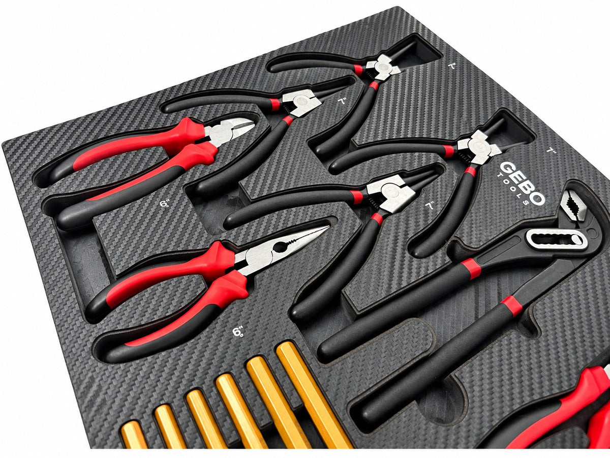 Modul burete organizator dulap de scule, clesti, dornuri si ciocan, 16 piese, 54 x 39,5 x 3 cm GEBO TOOLS