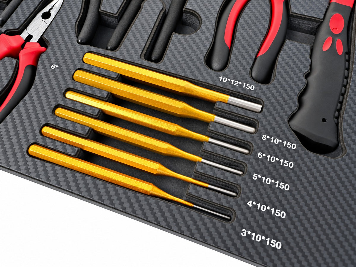 Modul burete organizator dulap de scule, clesti, dornuri si ciocan, 16 piese, 54 x 39,5 x 3 cm GEBO TOOLS