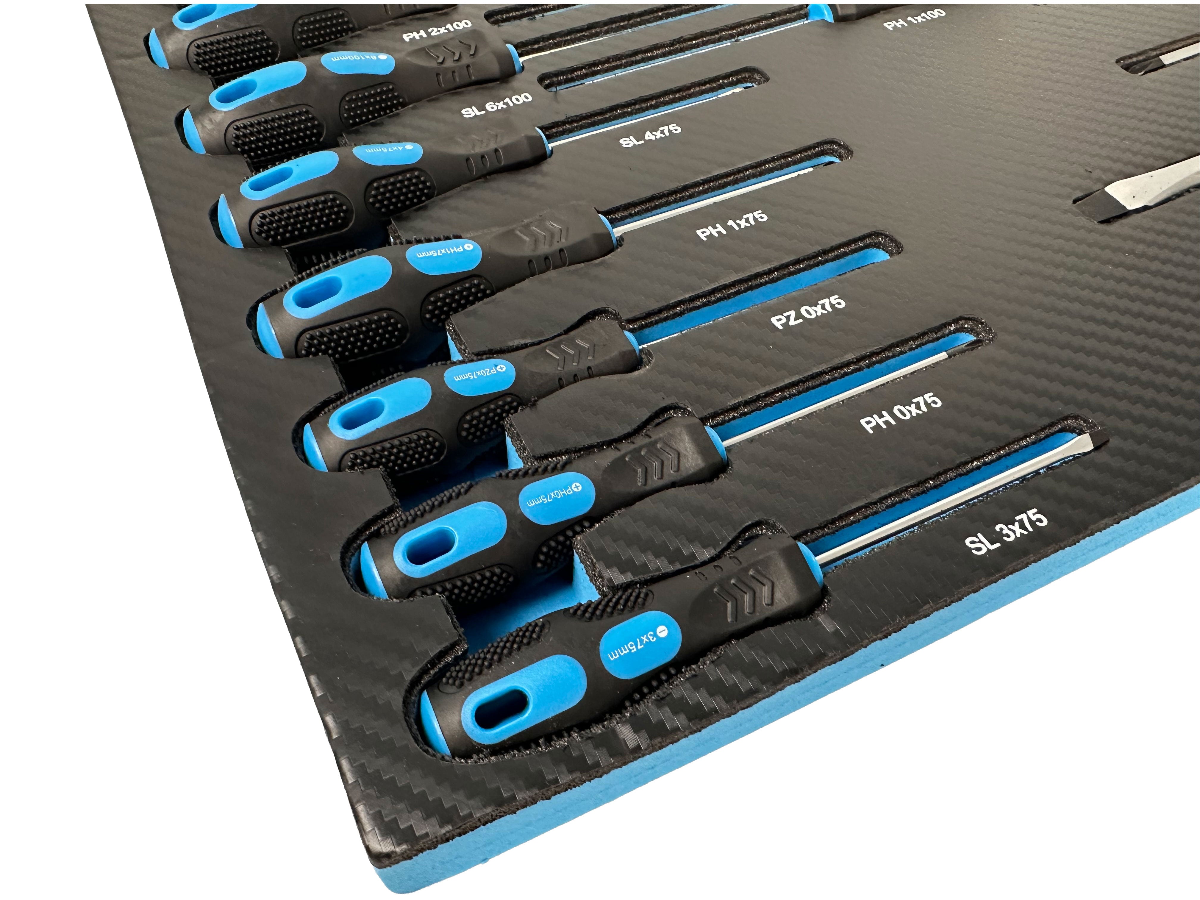 Modul dulap scule cu surubelnite profesionale, 21 piese GEBO TOOLS