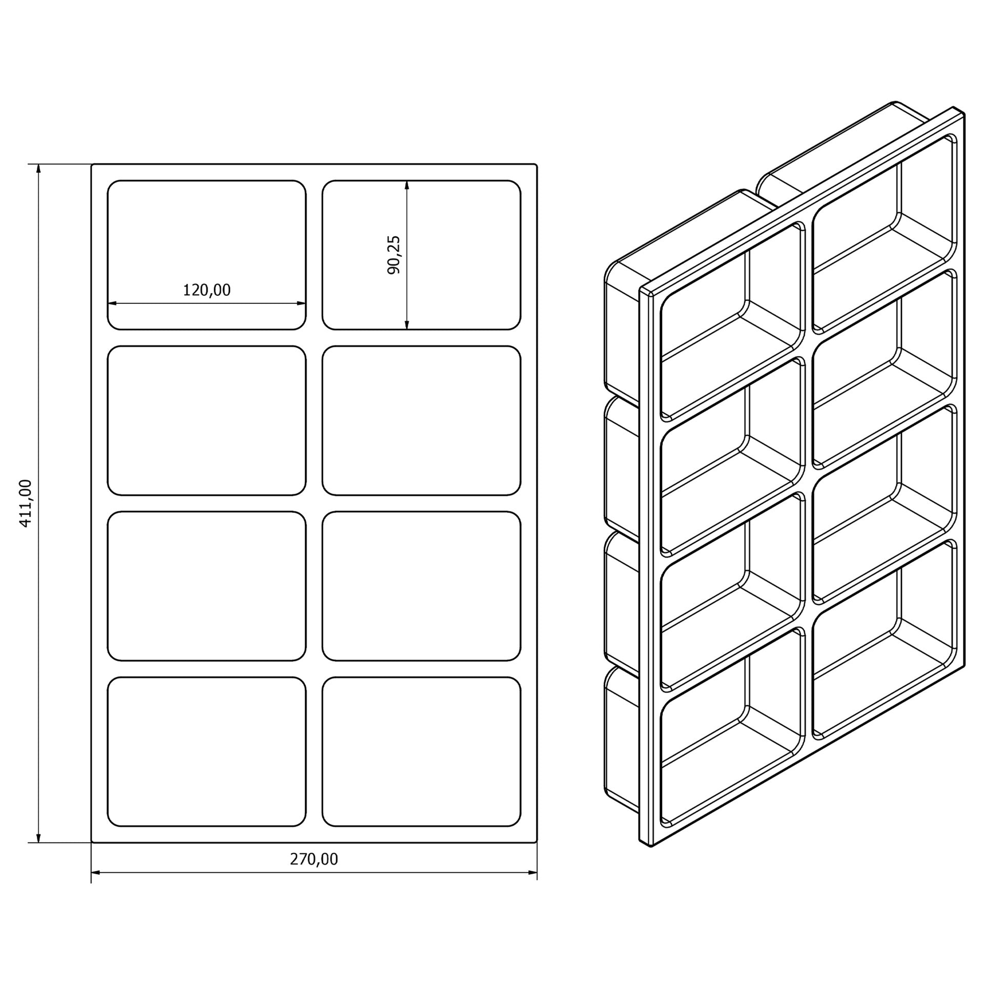 Modul tava compartimentata bullram expert, 8 compartimente din plastic rezistent pentru dulap scule
