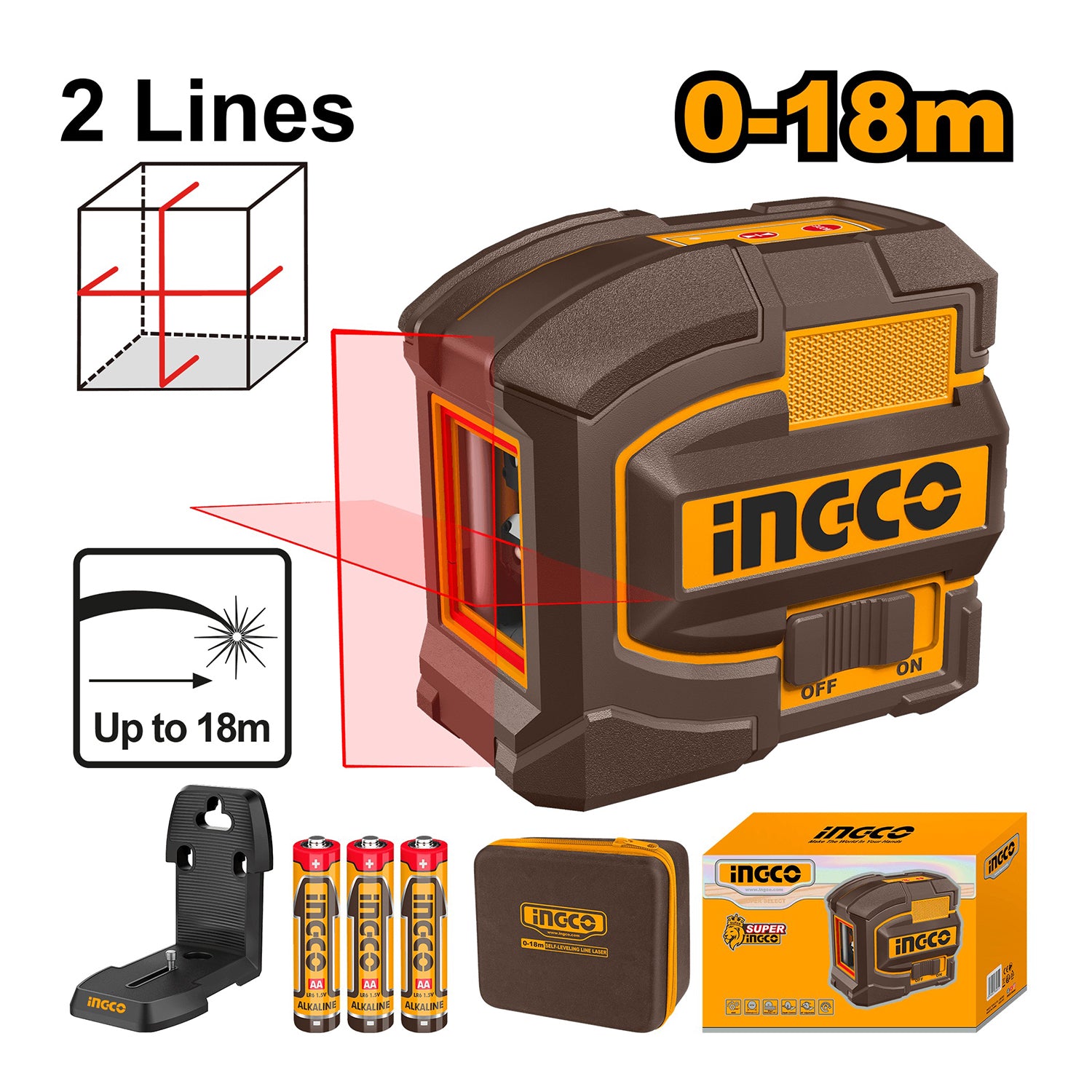 Nivela cu laser cu autonivelare 0-18m INGCO