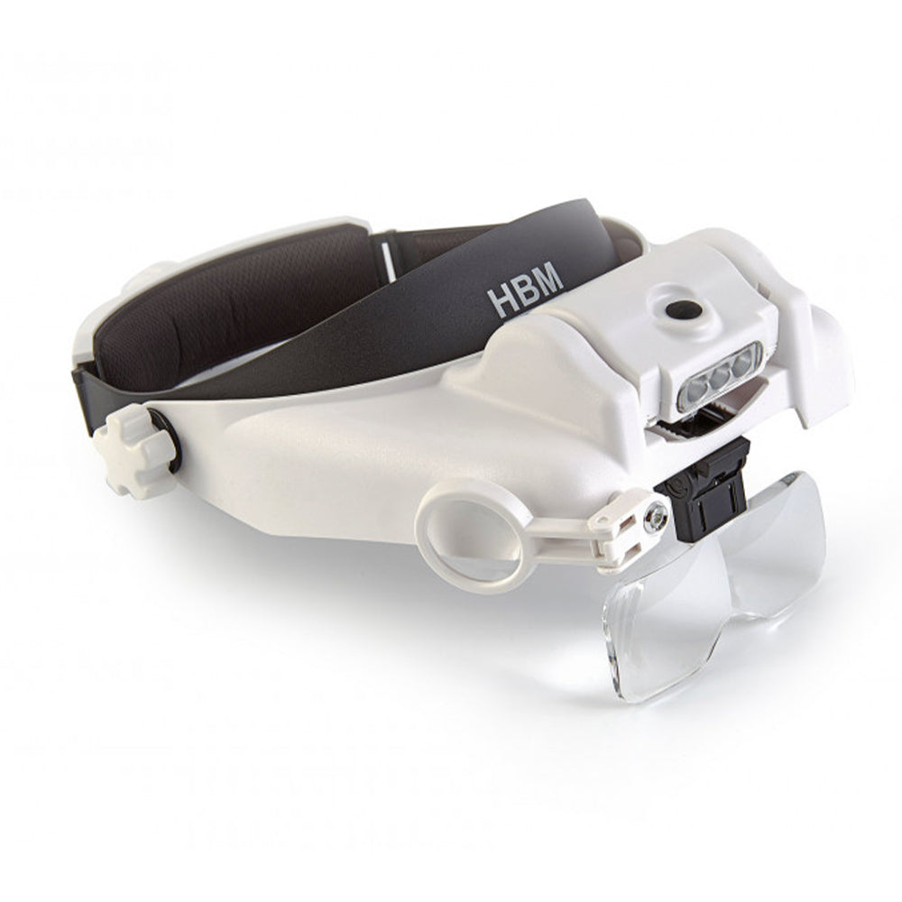 Ochelari de cap cu 5 lupe interschimbabile cu iluminare LED HBM