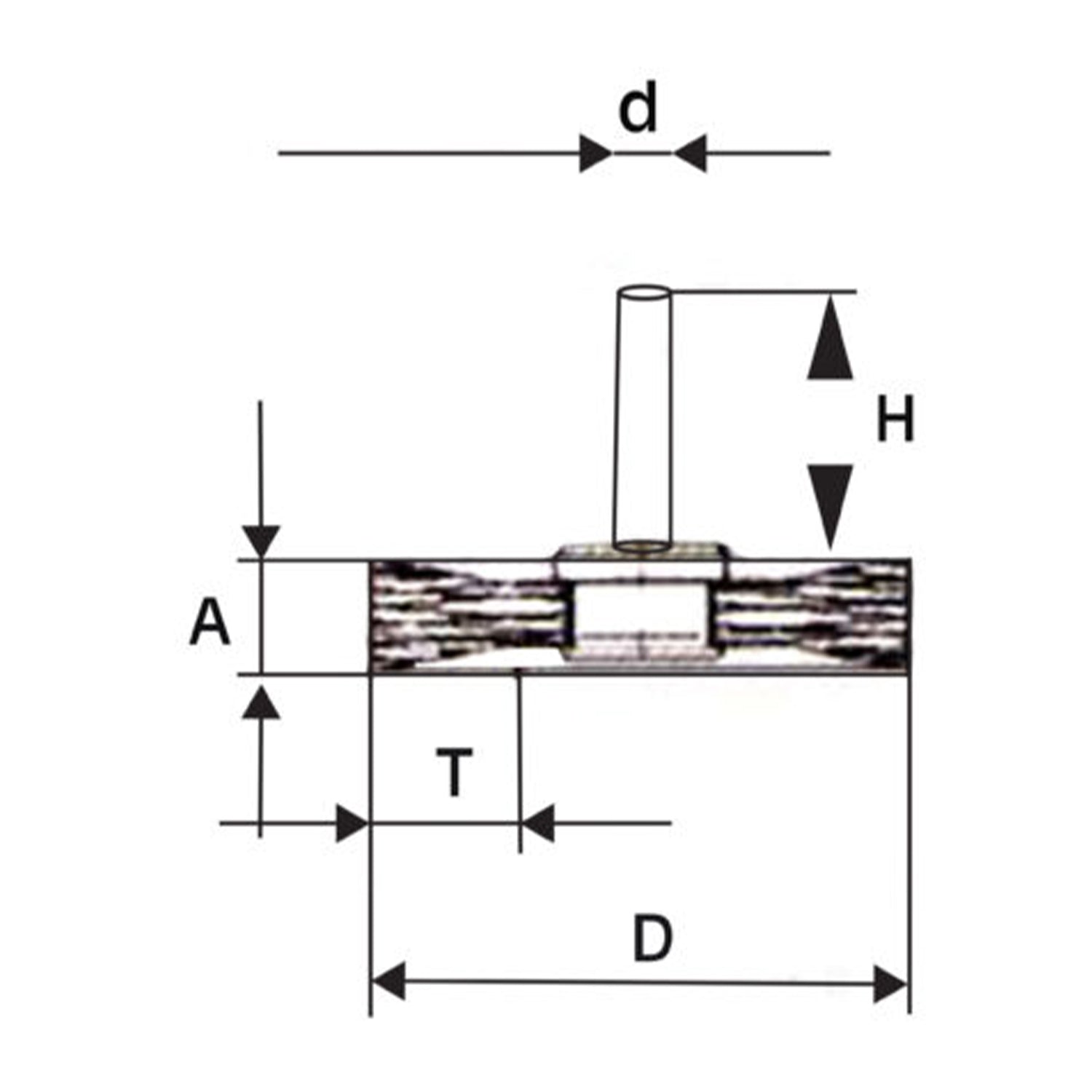 Perie de sarma circulara cu tija pentru bormasina 100x6mm
