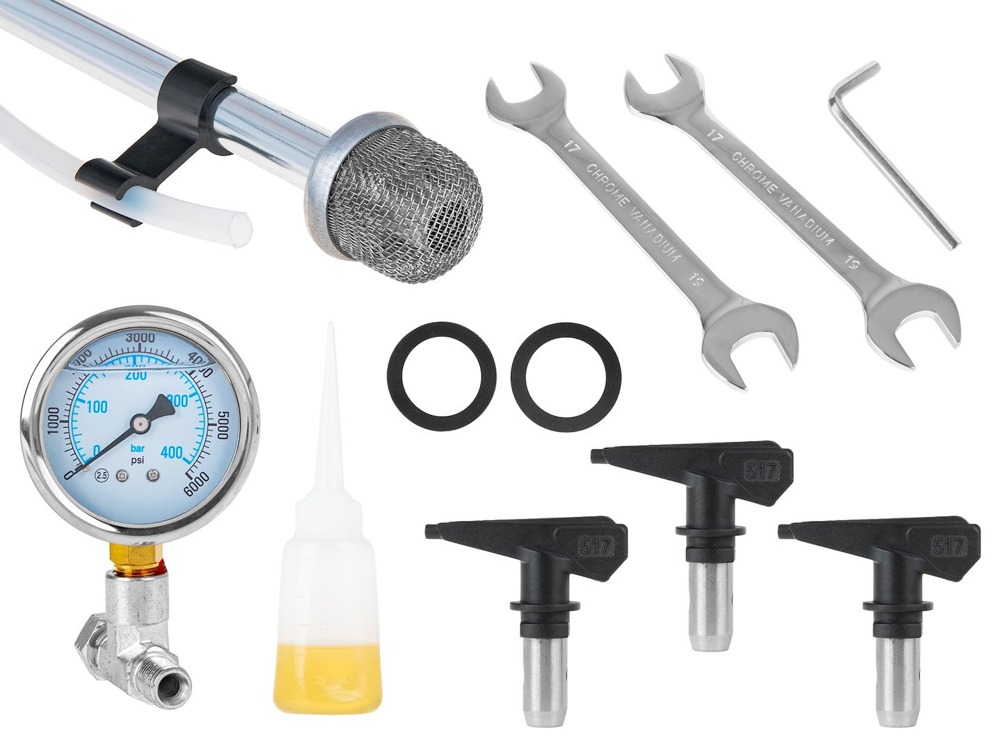 Pistol agregat pompa de vopsit hidrodinamica airless sp460 1000w 210bar 1.8l/min furtun 13m, duza 517