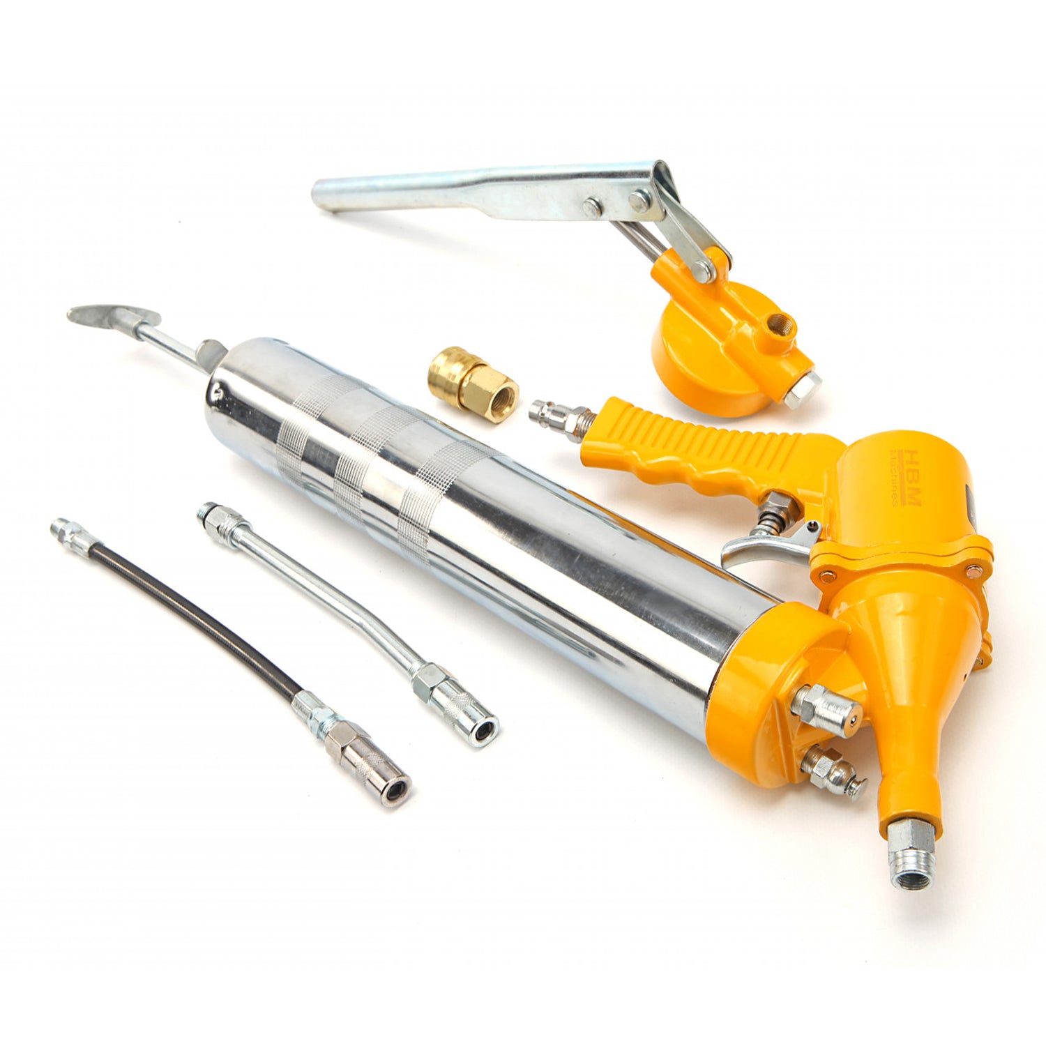 Pistol de gresat actionare manual si pneumatica 5 piese HBM MACHINES OLANDA