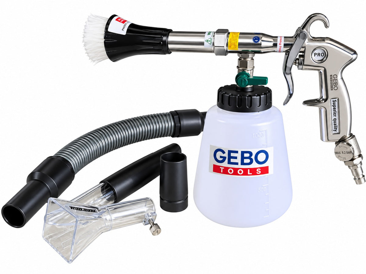 Pistol pneumatic pt spalat tapiterii TORNADOR cu adaptor vacuum GEBO TOOLS