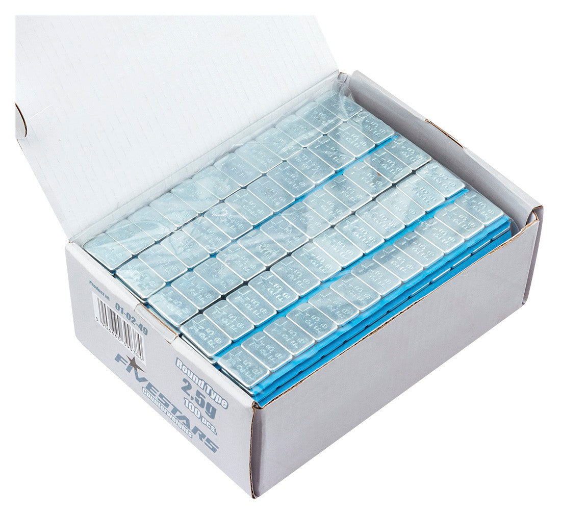 CUTIE CONTRAGREUTATI AUTOADEZIVE 2.5 GRAME - 100 FASII - 12 BUC / FASIE 3KG