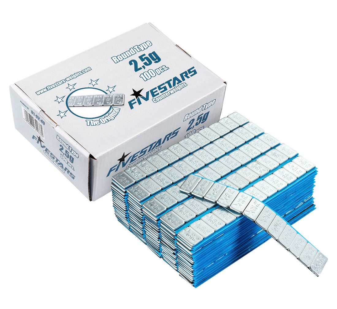 CUTIE CONTRAGREUTATI AUTOADEZIVE 2.5 GRAME - 100 FASII - 12 BUC / FASIE 3KG