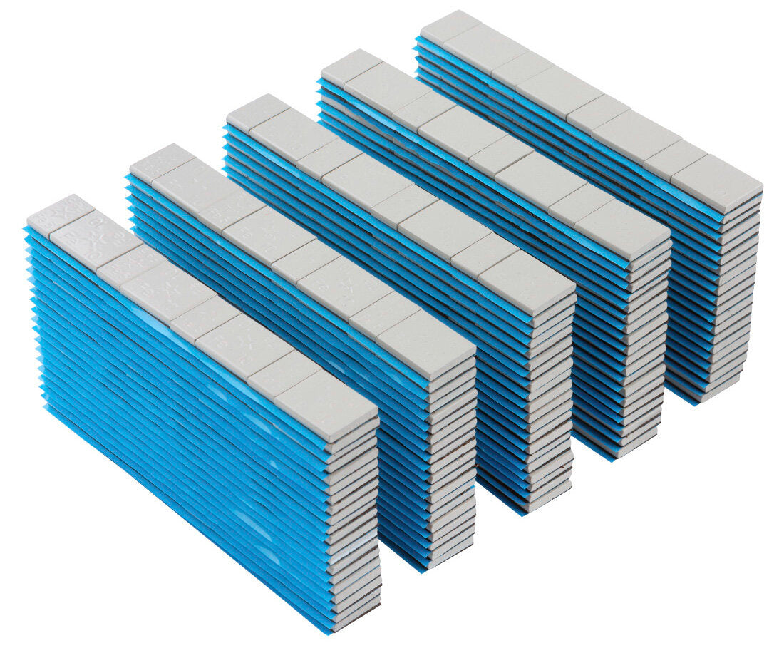 CUTIE CONTRAGREUTATI AUTOADEZIVE 5/10 GRAME - 100 FASII - 8BUC/FASIE 6KG GRI MAT