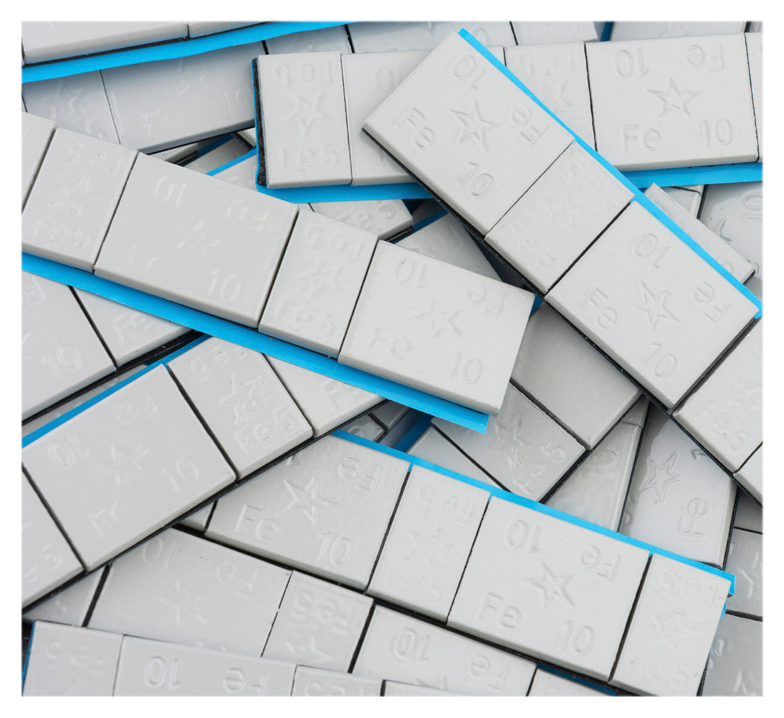 CUTIE CONTRAGREUTATI AUTOADEZIVE 5/10 GRAME - 100 FASII - 8BUC/FASIE 6KG GRI MAT