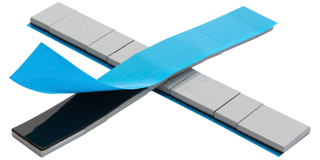 CUTIE CONTRAGREUTATI AUTOADEZIVE 5/10 GRAME - 100 FASII - 8BUC/FASIE 6KG GRI MAT