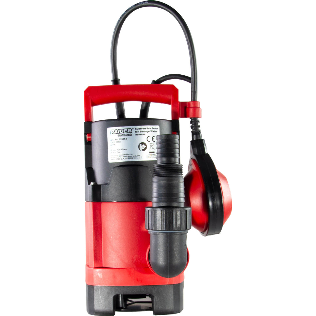 Pompa submersibila pentru apa murdara 400W 1" 125l/min 25mm RAIDER