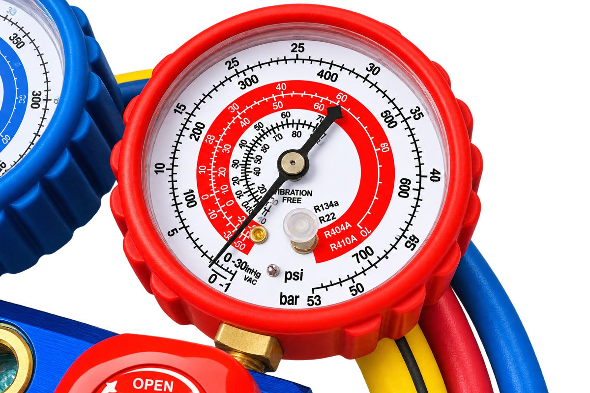 Pompa vid vacuum aer conditionat cu o etapa manometru cu 2 porturi 70l/min GEBO TOOLS