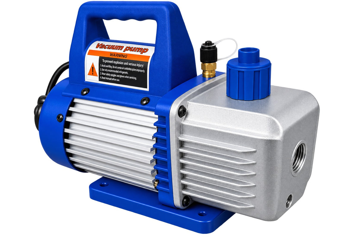 Pompa vid vacuum aer conditionat cu o etapa manometru cu 2 porturi 70l/min GEBO TOOLS