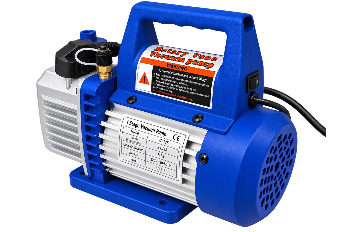 Pompa vid vacuum aer conditionat cu o etapa manometru cu 2 porturi 70l/min GEBO TOOLS