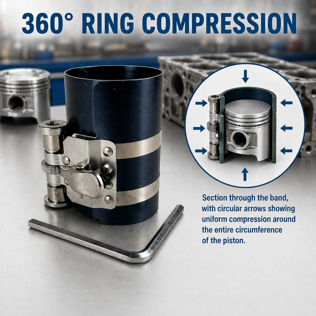 Presa aplicator pentru montare segmenti auto 53-175 mm GEBO TOOLS