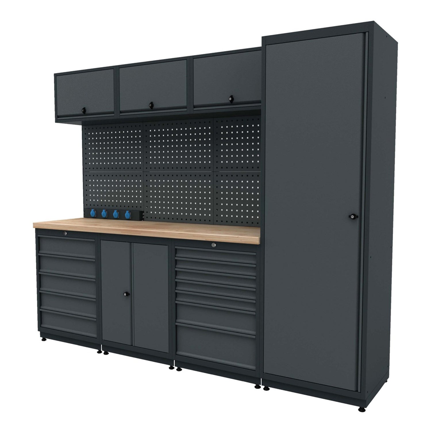 BANC DE LUCRU - MOBILIER METALIC MODULAR PENTRU ATELIER 2.48M MODEL 3