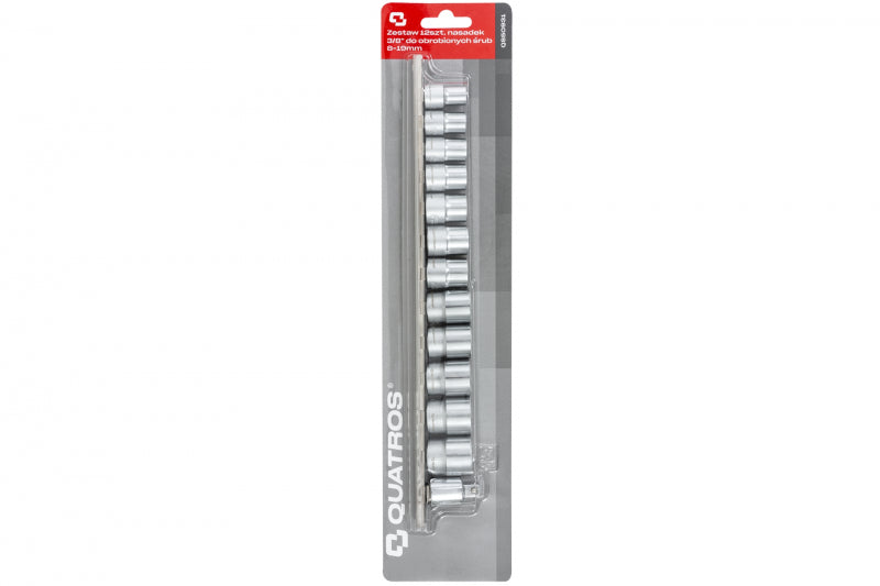 SET CHEI TUBULARE CR-V PENTRU SURUBURI DETERIORATE 3/8'' 8-19MM QUATROS