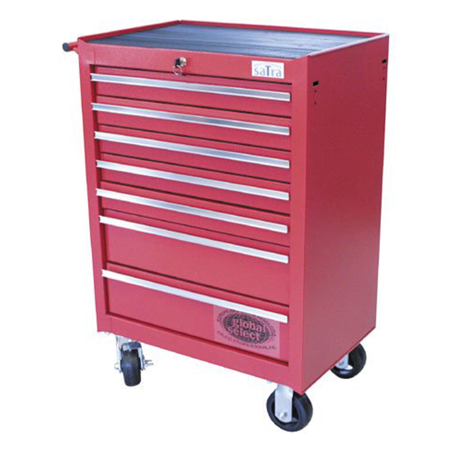 DULAP METALIC NEECHIPAT PENTRU SCULE CU 7 SERTARE ROSU, CU ROTI SATRA